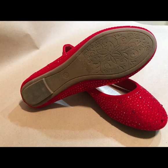le Miu red velvet flats with jewels - Picture 2 of 2